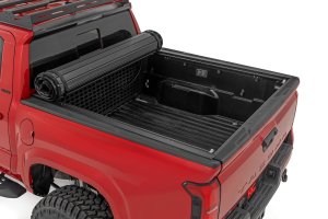 Toyota Tacoma Hard Roll Up Bed Cover - Rough Country - Black Powder-Coated Aluminum Frame - Matte Black - '24-'25 Toyota Tacoma Hard Roll Up Bed Cover - Rough Country - Black Powder-Coated Aluminum Frame - Matte Black - '24-'25